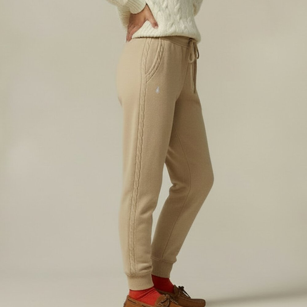NEW, Polo Ralph Lauren Cable Knit Trim Sweater Tracksuit Bottom